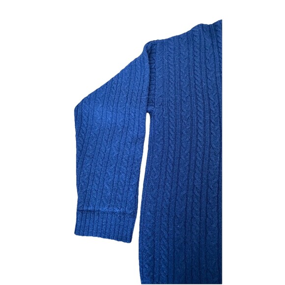 VTG Eddie Bauer Sweater Mens X-Large Navy Cable Knit Wool Grandpa Fisherman 90s - Picture 4 of 16